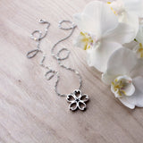 Cherry Blossom Rei Sakura Necklace - Large, Sterling Silver