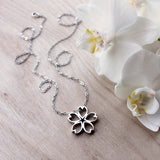 Cherry Blossom Rei Sakura Necklace - Large, Sterling Silver