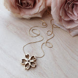Cherry Blossom Rei Sakura Necklace - Large, Yellow Gold