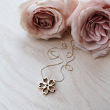 Cherry Blossom Rei Sakura Necklace - Large, Yellow Gold