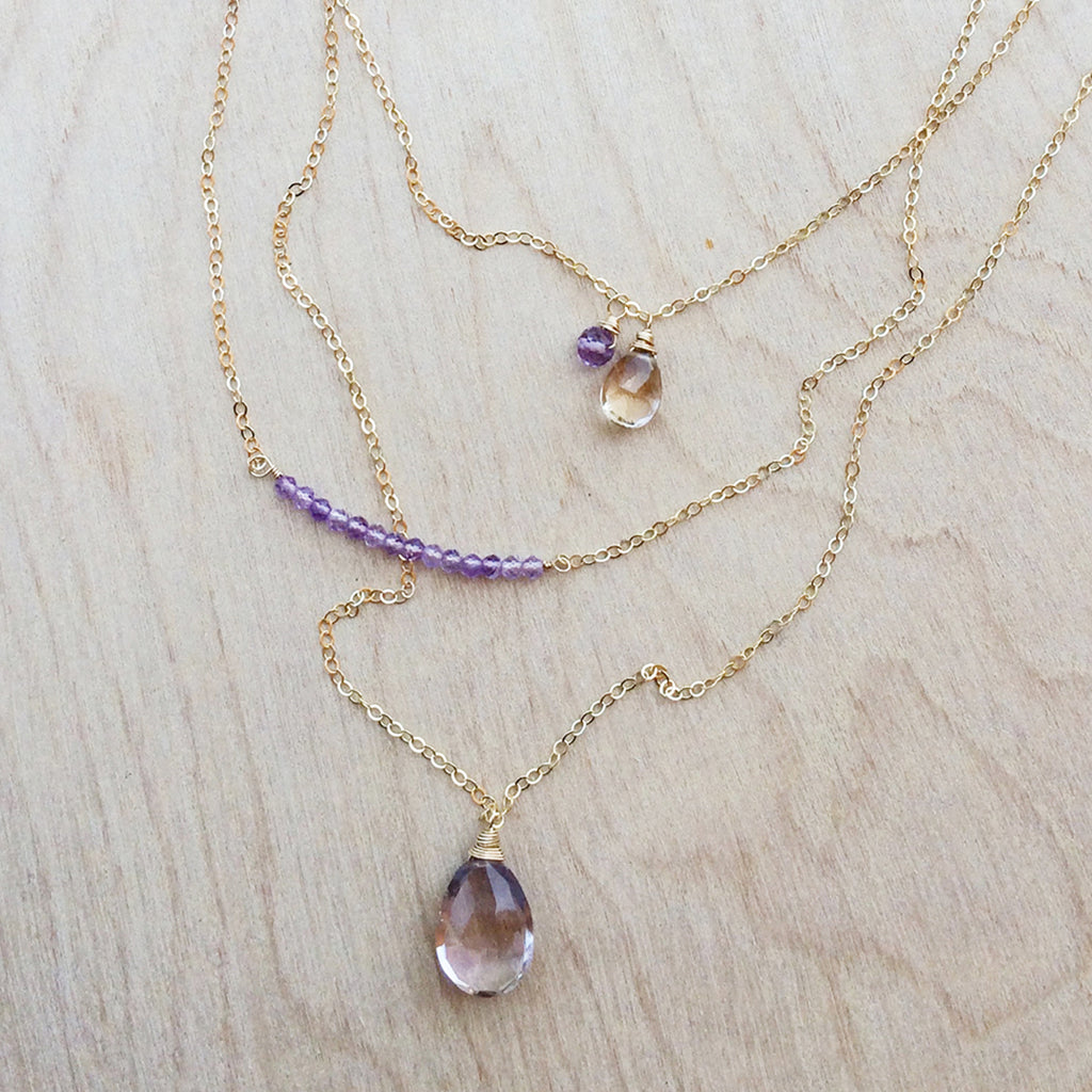 Oborozuki Necklace - Ametrine