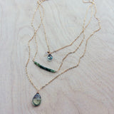 Oborozuki Necklace - Green Amethyst