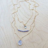 Oborozuki Necklace - Periwinkle Chalcedony