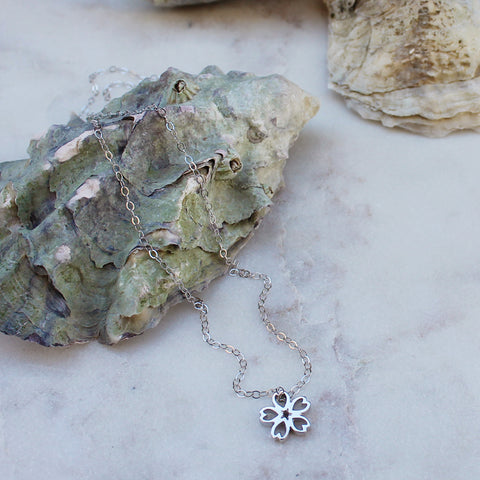 Cherry Blossom Rei Sakura Necklace - Small, Sterling Silver